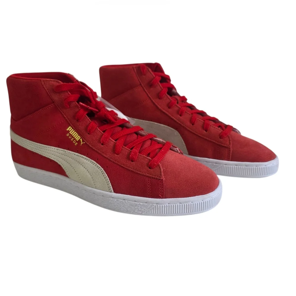 Puma Suede Mid 21 High Risk Red Sneakers Men's Size 12